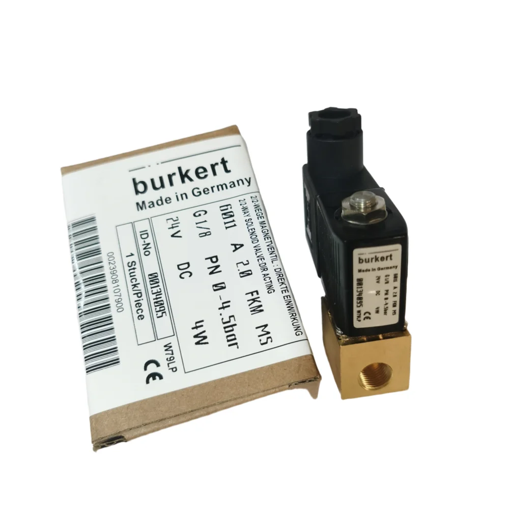

Burkert Solenoid Valve 00134095 NC G1/8 0~4.5bar DC24V 6011Series