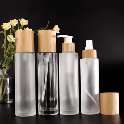 120/150Ml Large Capacity Clear Frosted Glass Bottle Lotion Bottle Cosmetic Spray Empty Container Packaging