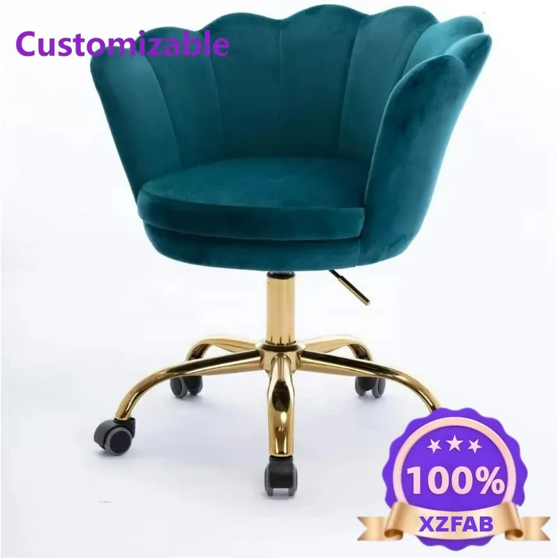 Factory Direct 2026 Bedroom office petal chair thickened and enlarged wheelchair with feet velvet office sedentary office chair