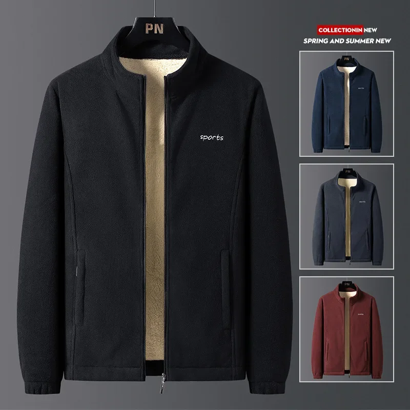 Mens Running Fleece Training Jacket Gym Fitness Sports Shirts Tops Long Sleeve Outdoor Cycling Thicken Warm Workout Clothes