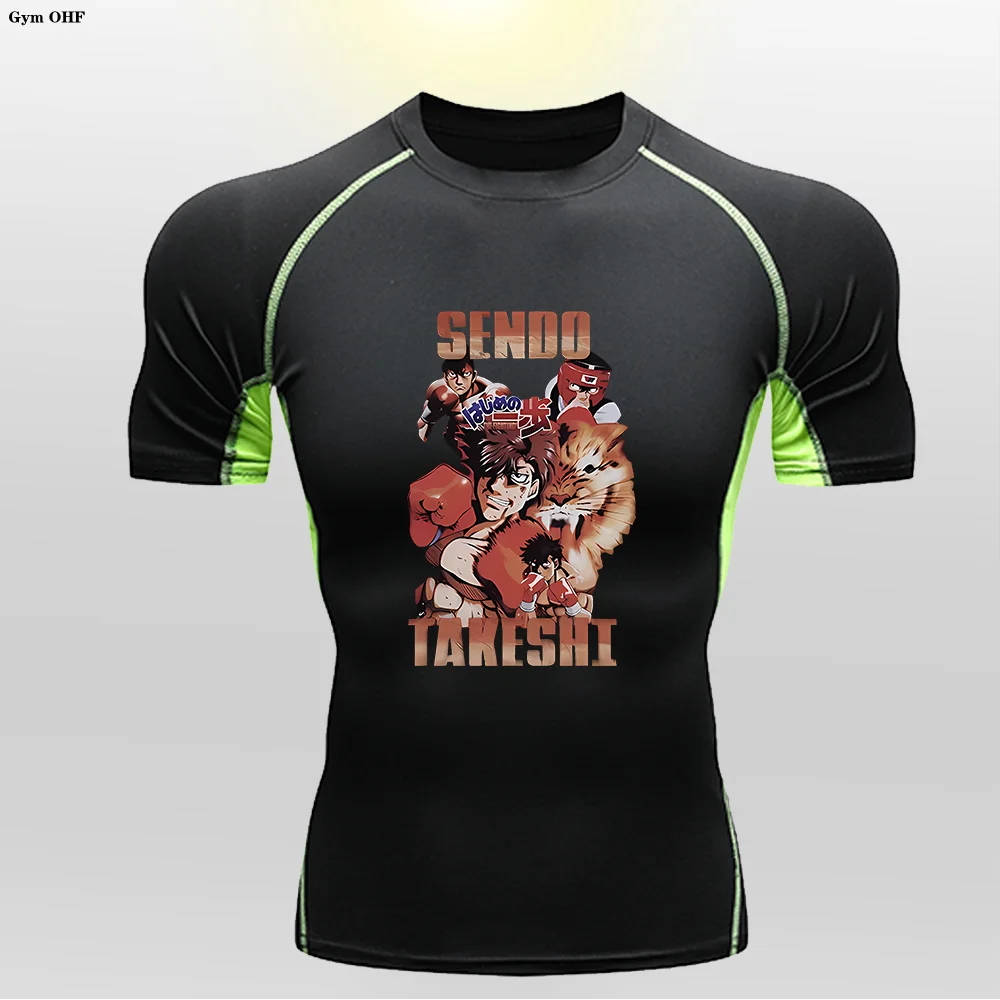 Camiseta de compresión de alta elasticidad con estampado de Anime para niños, disipación del calor, deportes, correr, baloncesto, gimnasio de moda de seda de leche, 2024