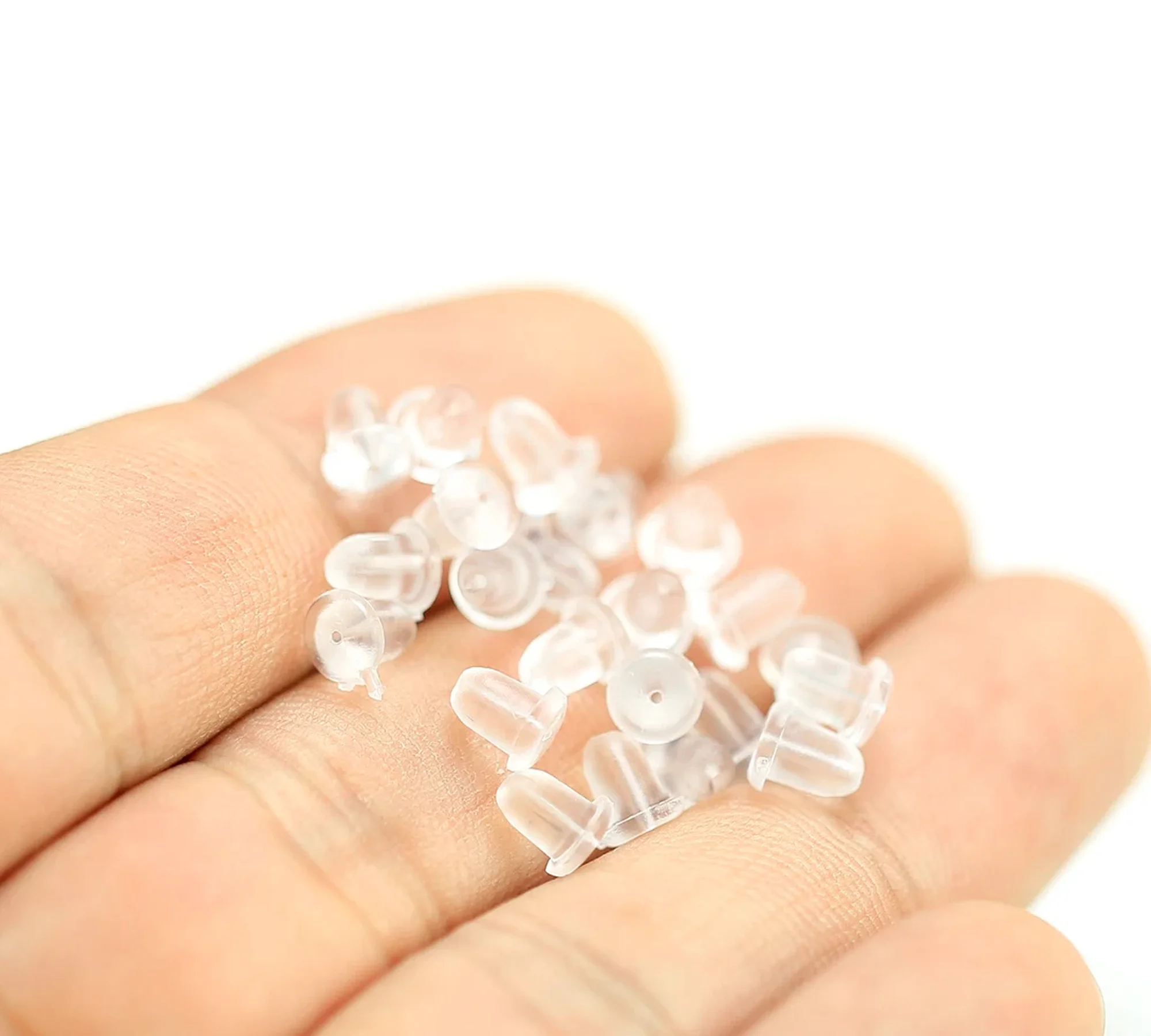 200pcs Soft Silicone Ear Nuts, Hypoallergenic Earrings Back, Earring Stopper, Earplugs, 5x4.5mm 6x5mm, Earring Findings -R2922