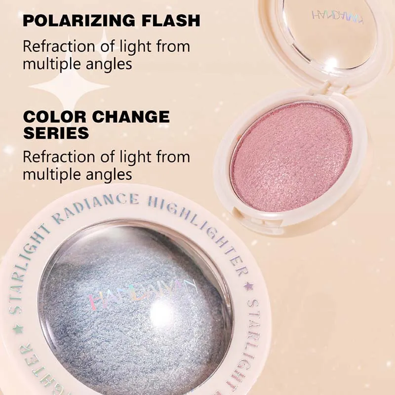 Palette de fards à paupières monochromes, surligneur scintillant, boue nacrée, bleu pêche, paillettes, Contour du visage, éclaircissant le corps, maquillage HANDAIYAN