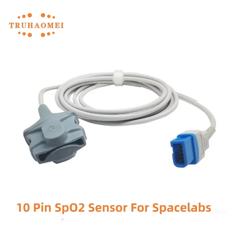 Sensor de SpO2 de 10 Pines Reutilizable para Adultos, Niños, Neonatos y Veterinarios, Compatible con Spacelabs 90496 1050 90496 90369 Ultraview Non Oxi Tech, Monitor de Pacientes