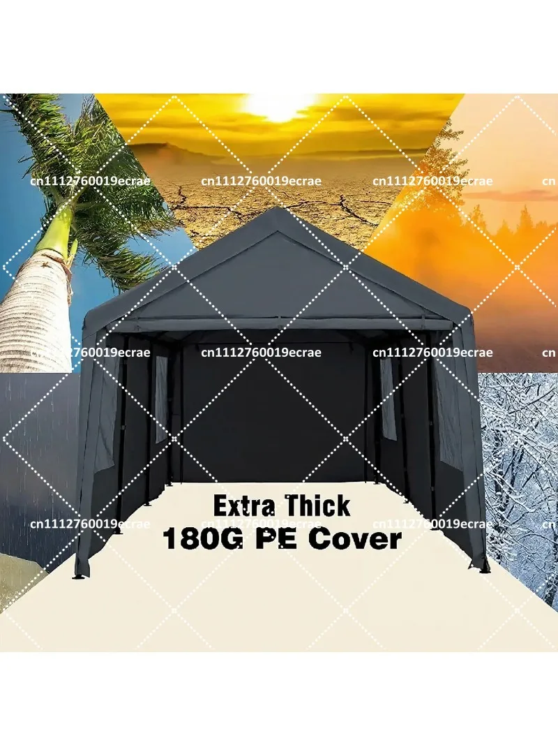 Heavy Duty Portable Carport Canopy 6x3M 3x3M Waterproof Garage Shelter with Removable Sidewalls for Outdoor Car Boat