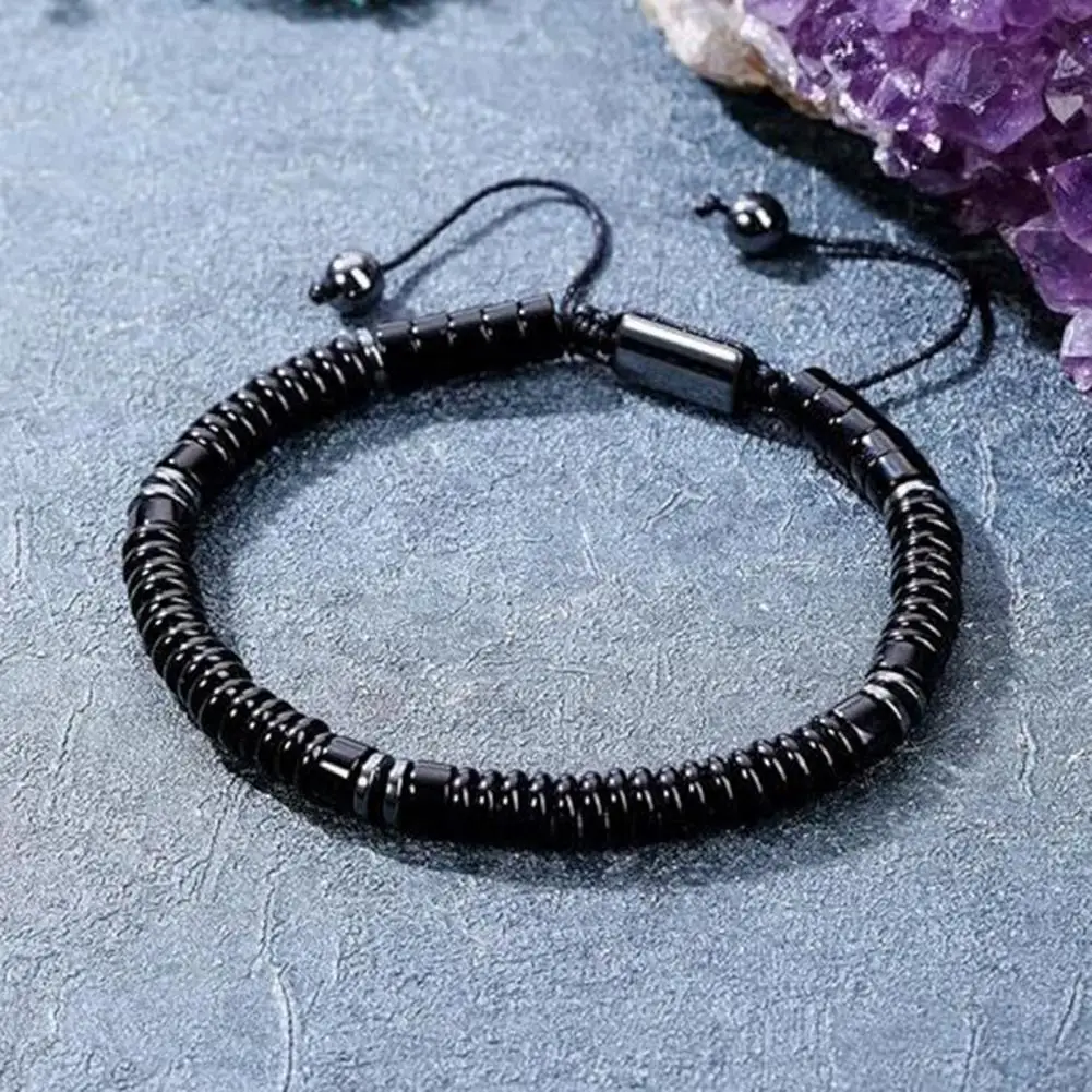 

Non-tangle Travel Bracelet Sliding Knot Bracelet with Bead Closure Adjustable Wristband for 6-9 Inch Wrists Natural Imitation