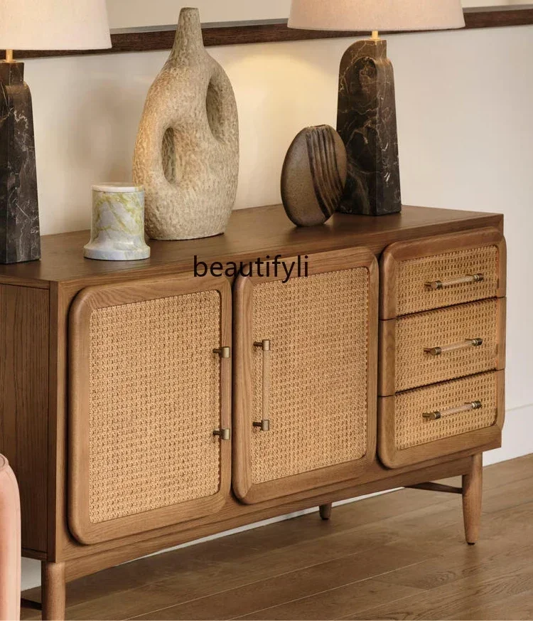 

11841Sideboard Cabinet Vintage Solid Wood Cabinet Storage Cabinet Japanese Style Teacqy