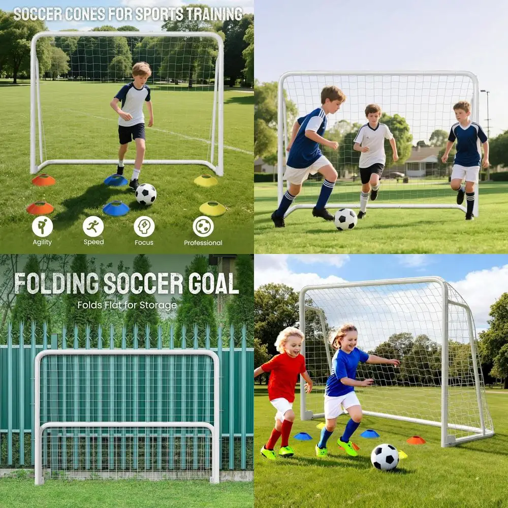 

All-Weather Portable Soccer Goals - Full Size for Backyard or Training, Suitable for Teens and Adults