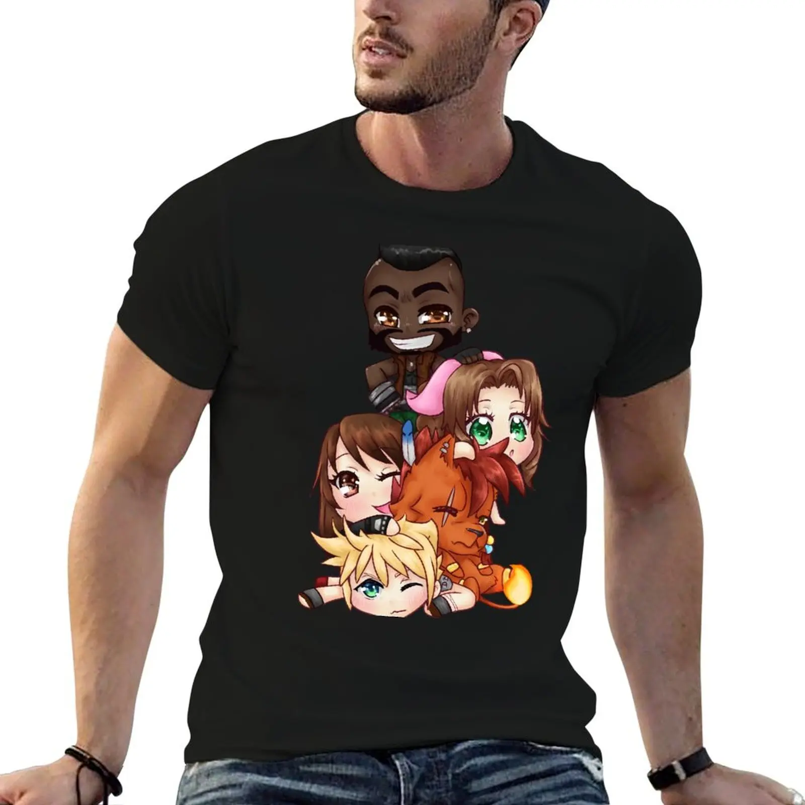 FFVII Chibi Dogpile T-Shirt shirts graphic man clothes shirts graphic tees big and tall t shirts for men