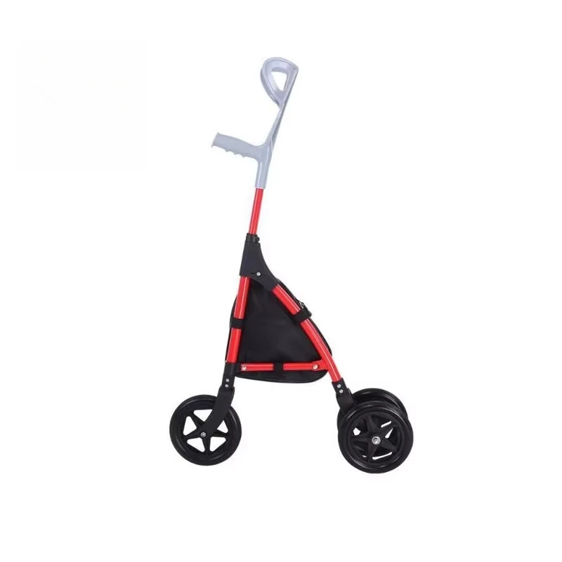 Meidical Elderly Walking Crutch Walker Rollator with Wheels Three-wheeled Walker