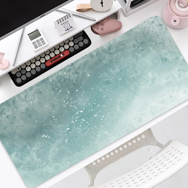 Alas mouse pad besar warna hijau segar sederhana bergaya ins, untuk meja komputer, alas keyboard, dengan desain gradasi warna yang elegan.