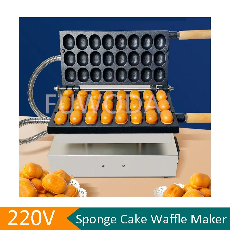 24 otwory japoński gofrownica do Bubble Waffle jajeczny elektryczny Mini biszkopt Castella gofrowany foremka z datownikiem maszyna do ciasta 1800W