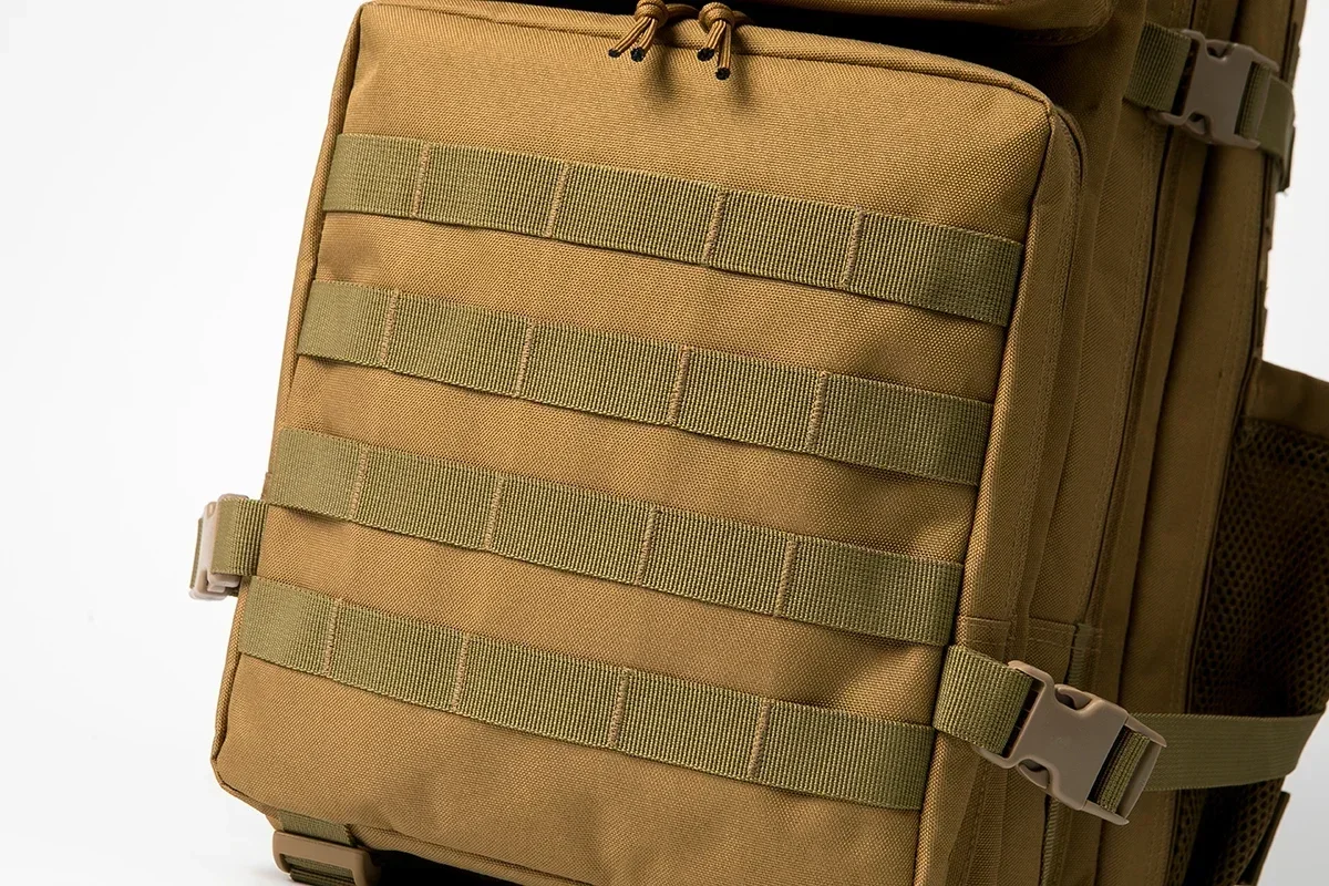 45L Large Capacity Tactical Gym Backpack Sports Backpack with Dual Water Bottle Cup Holders Outdoor Camping Fitness Gear Storage Backpack for Workout Training Hiking Trekking Travel Sports EDC Daily Carry Fitness Enthusiast Backpack Bag