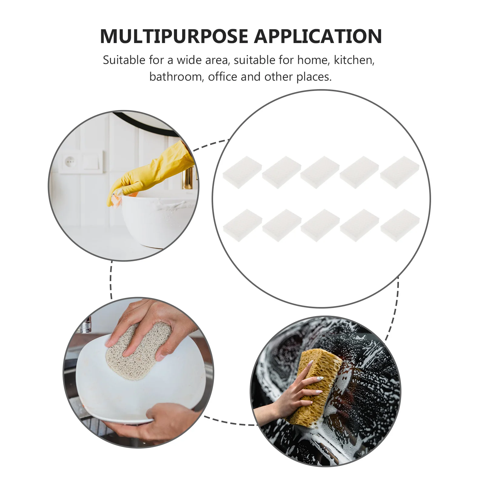 

10Pcs High Density Sponges Decontamination Kitchen Dish Cleaners Multi-Functional Cleaning Cloths Home Supplies