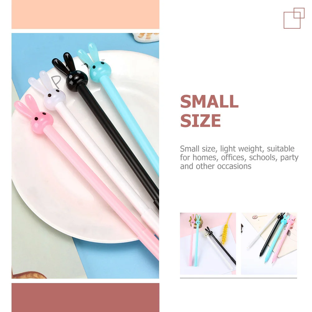 36 Pcs Rabbit Neutral Fountain Pen Bunny Signature Gel Ink Ears Signing Pens Diary Plastic Fine Point