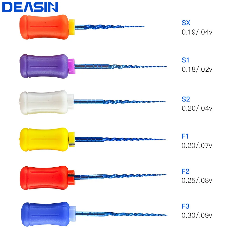 Dental Hand Use NITI Files Denspay 25mm/31mm Super Rotary Files Dentist Manual Root Canal Files Shaping Finishing Tools 6Pcs/box