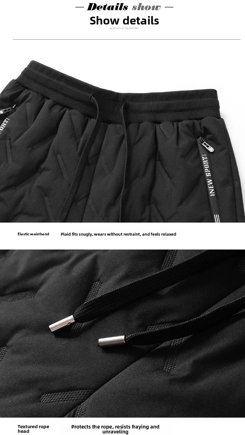 Luxus Marke männer Hosen Warme Plus Samt Verdickt Sport Winddicht Casual Hosen Große Größe Jogginghose Baggy – Detail 20