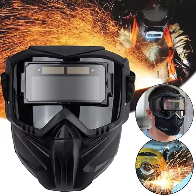 Auto Darkening Welding Glasses Work Face Protector Adjustable Band Impact Welder Mask Face Cover
