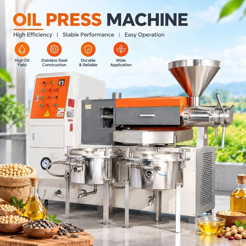 Multi Seed Hot and Cold Press Oil Machine Commercial Screw Oil Expeller for Peanut Sesame Soybean Sunflower Rapeseed