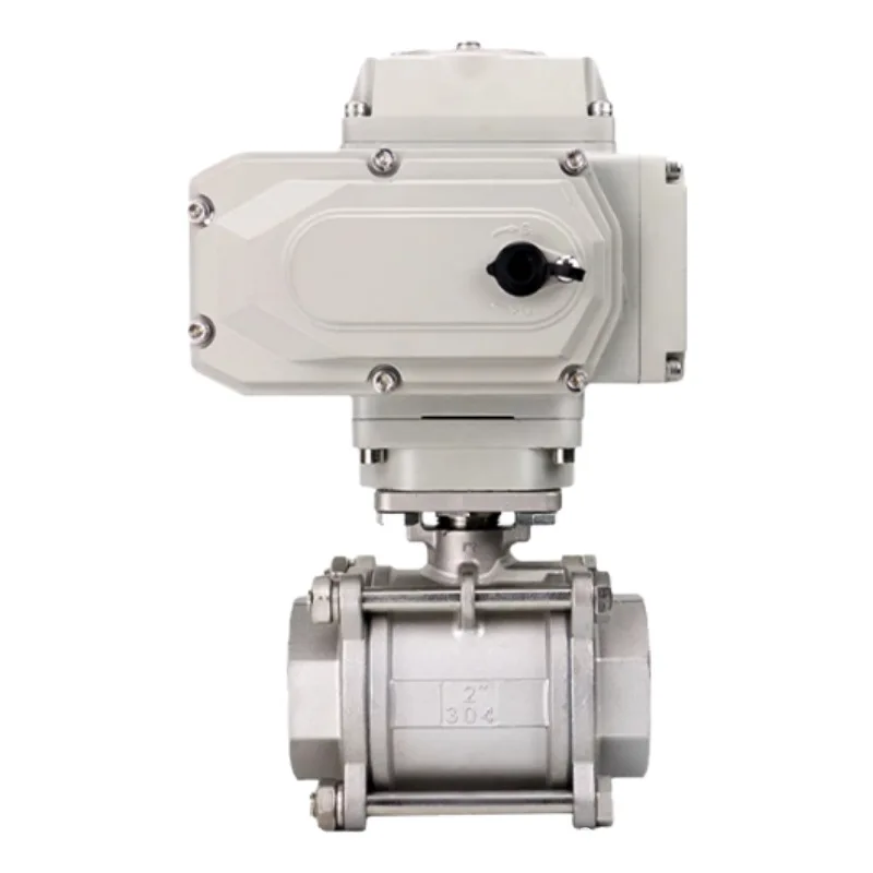 

Electric three-piece ball valve compact industrial automation control valve