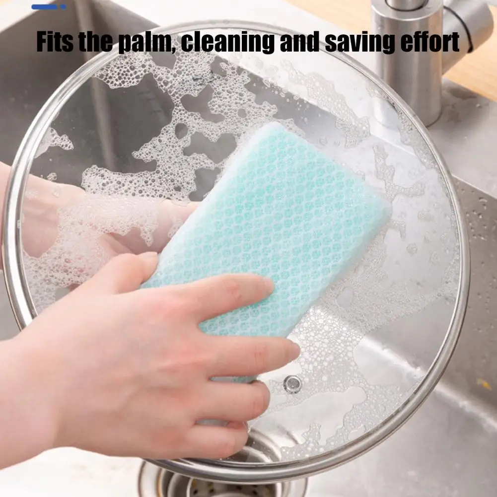 Bubble Generating Sponge Pack of 5/10 Lightweight Dishwashing Sponges with Unique Mesh Surface for Strong Decontamination
