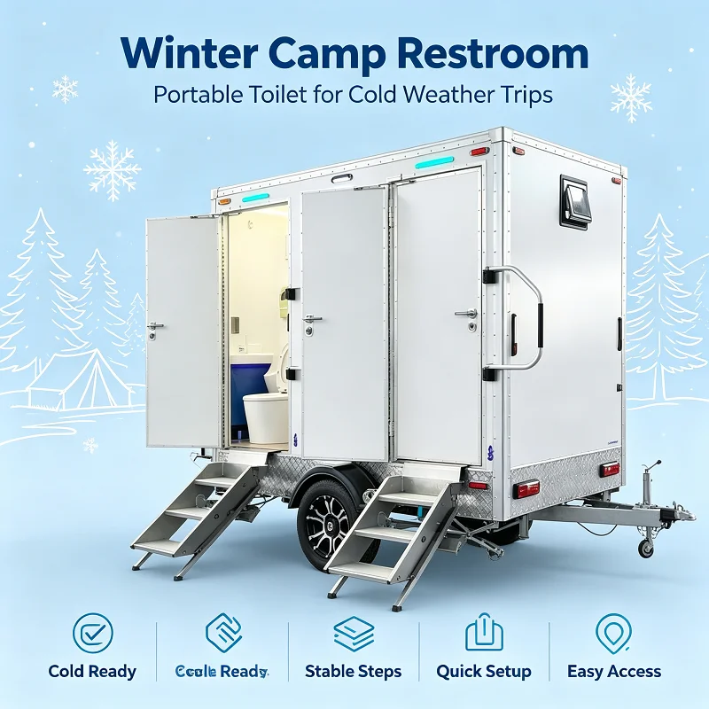 Portable Toilet Trailer, Luxury Restroom with Shower & Heating, Premium Outdoor Unit for High End Events
