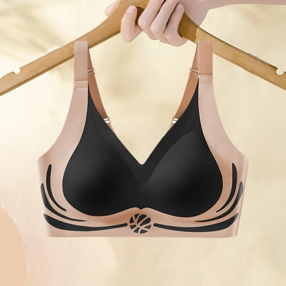 Seamless Wireless Deep V Bra Shockproof Close-fitting Brassiere for Women No Trace Lingerie Push Up Underwear Running