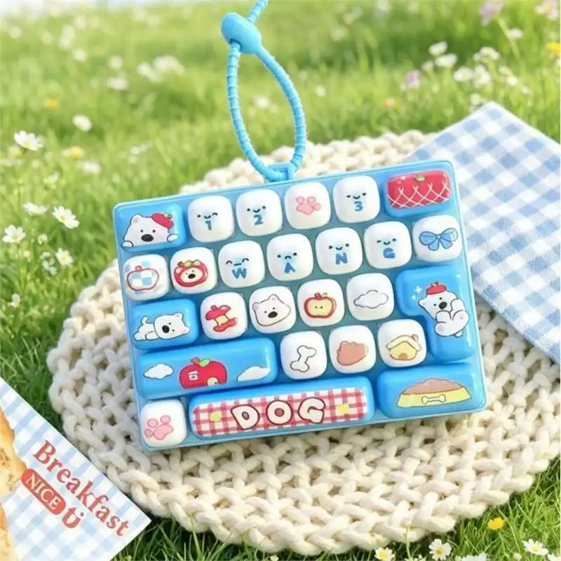 Cartoon Animal Diary 26 Grid Stress Relief Keyboard Keycap Keychain for Bags Backpacks Cars Teens Adults Couples Students Fun Gi