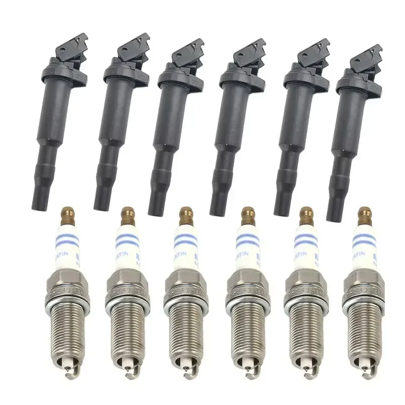Ignition Coils & Spark Plugs Set 12138647689 12138616153 OEM for 3 5 Series X3 X5 Z4