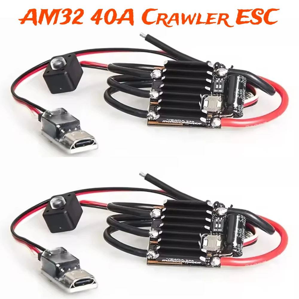 

RhinoESC AM32 40A Crawler ESC BEC 5.2~8.2V for Traxxas Axial MOA Ventru RC Crawler Pro Shafty Comp Crawler