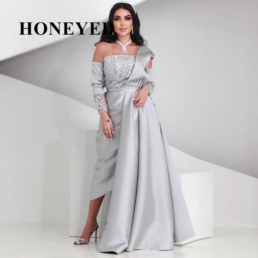 Honeyed Hot Sliver Cocktail Party Dresses 2023 Asymmetrical Sleeveless One Shoulder Ruffles Homecoming Prom Gown Robe De Soirée