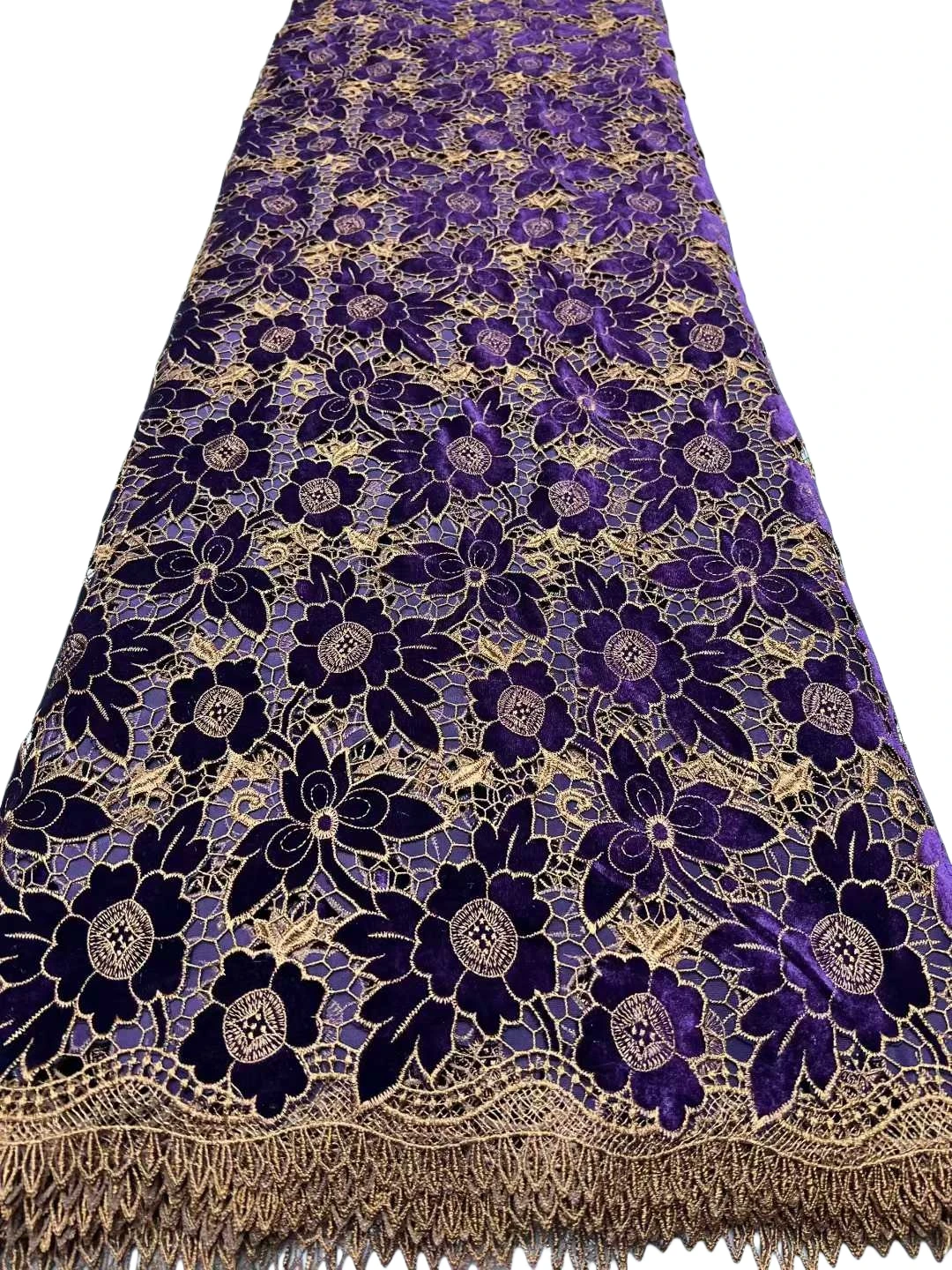 Factory Offers Latest Delicate Best Quality Soft Embroidered Velvet lace fabric For Party Evening Dress U_Ge5898