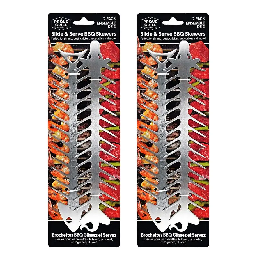 

Набор из 4 многоразовых шампуров для гриля и барбекю из нержавеющей стали, идеально подходят для приготовления шашлыков на гриле.