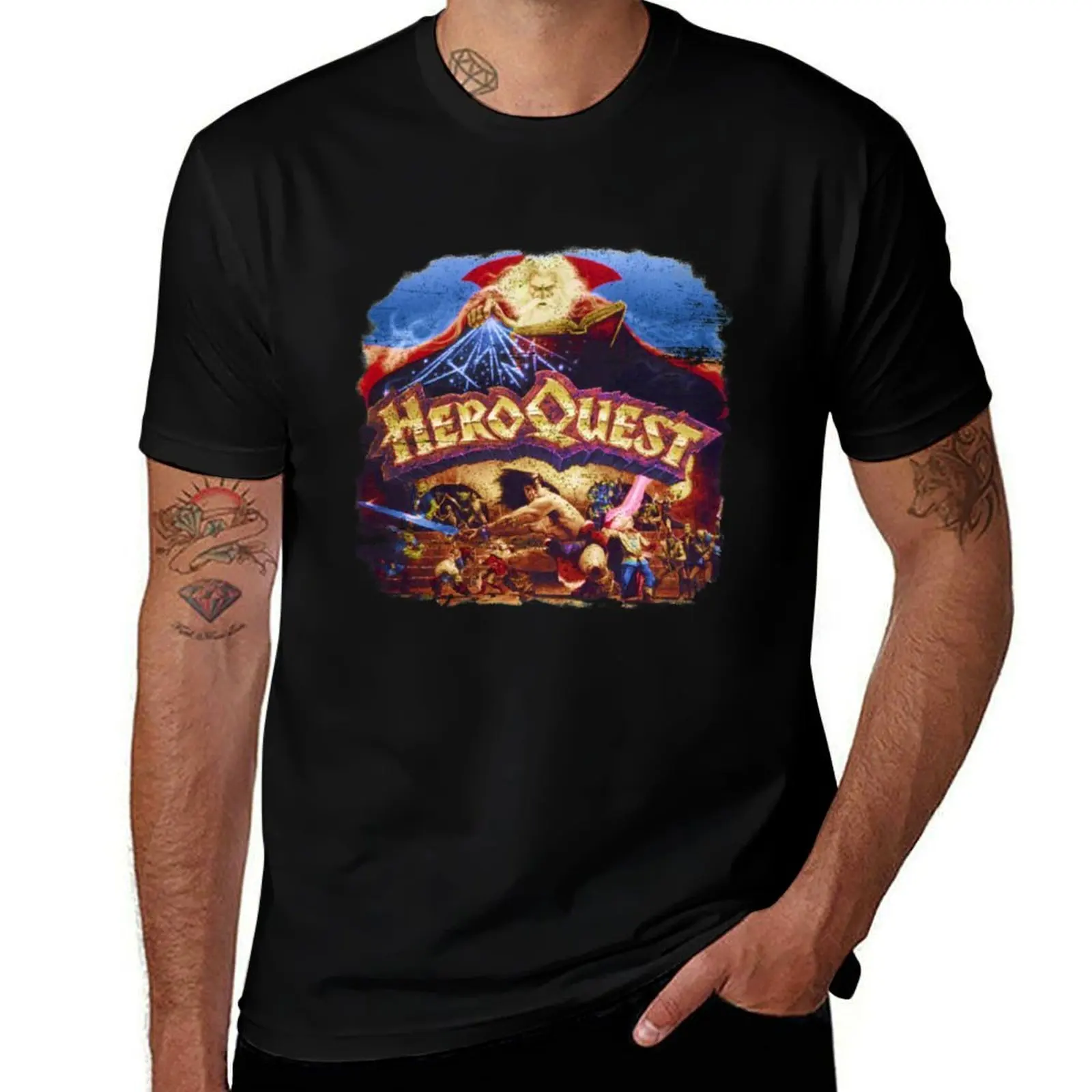 Vintage Heroquest T-Shirt Soft Casual Short Sleeve Cotton Tee T-Shirt