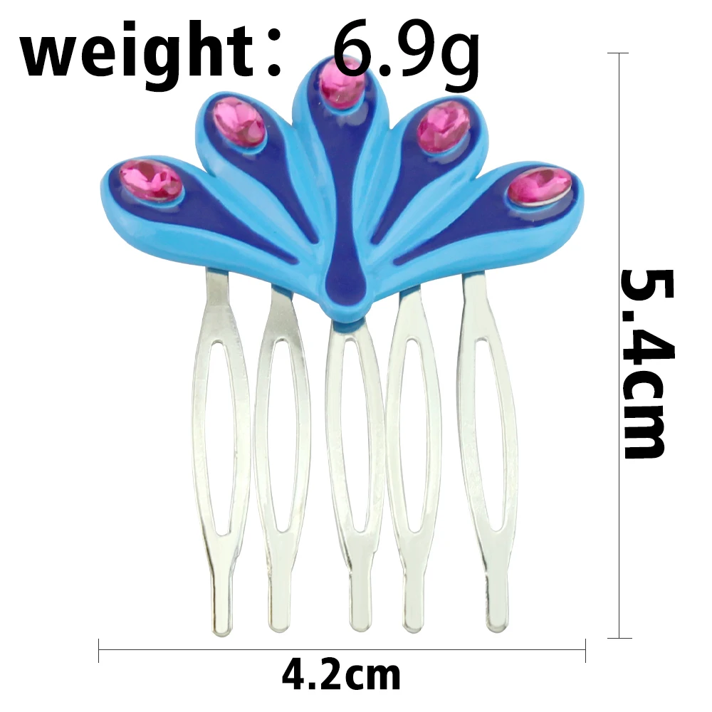 لطيف الأزرق الطاووس أغطية الرأس الكرتون دبوس الشعر المعدني زي لوازم الحفلات للفتيات الهدايا