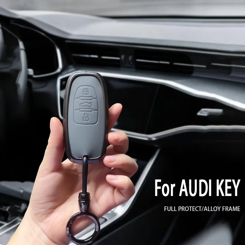 Zinc Alloy Car Remote Key Case Fob Cover For Audi A4 A5 A6 B6 B7 B8 A7 A8 Q5 Q7 R8 TT S5 S6 S7 S8 A8L SQ5 Keyless Accessories