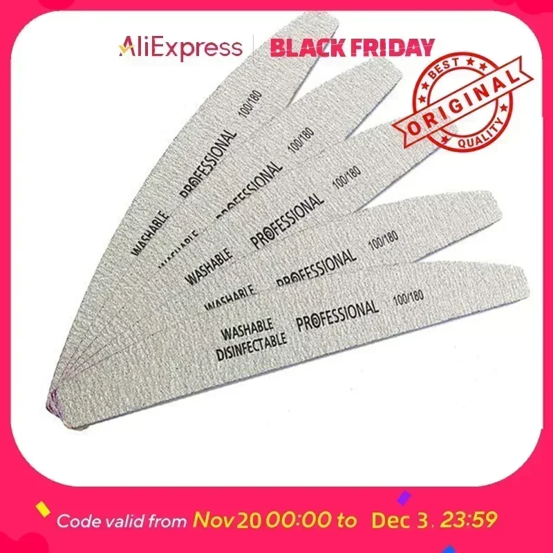 

5-Piece Nail File Strips - Shape Nails, Smooth Edges, Remove Cuticles, Polish for Gel/Natural Nails.