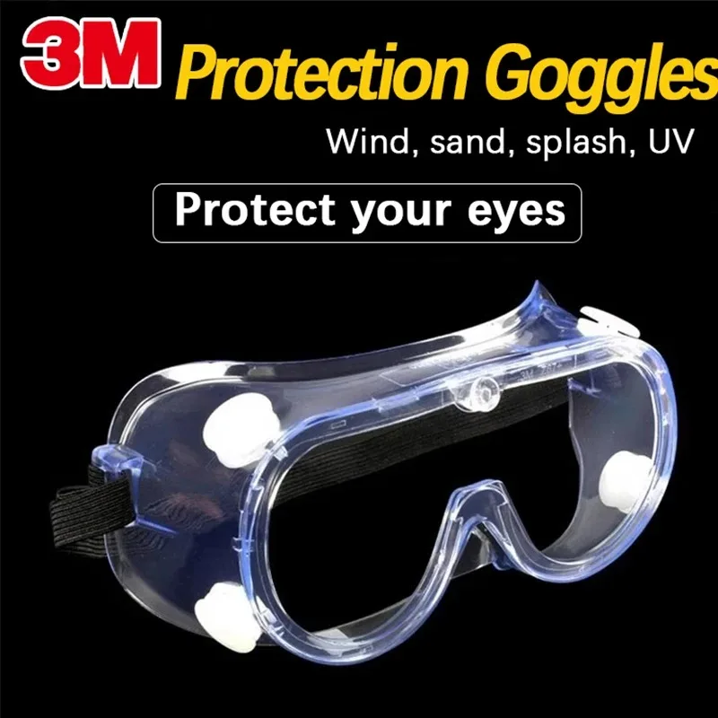 

5pcs Safety Goggles Anti-Splash Dust Wind Fogproof Full Sealed Protective Eyewear 4 Vents Lab Work Safety Glasses