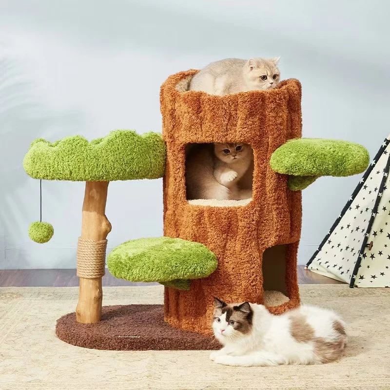 Wholesale Large Multi-Function Man-Made Natural New Design Simple Cat Tree Cute Wholesale Cat Tree For Cats