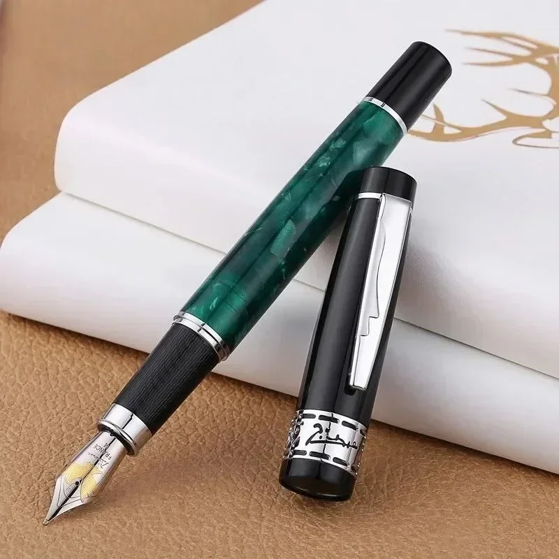 New New pens Picasso red acrylic fountain pen F 0.5mm classic resin pens pocket design portable gold Office pen high-end station