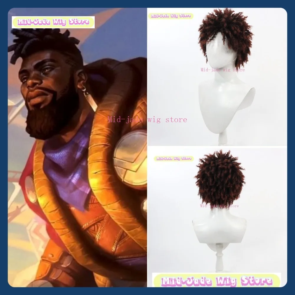 

Mid-jade Wig Store League Of Legends K'Sante Cosplay Wig Anime Game Role Playing Synthetic Hair Halloween Party