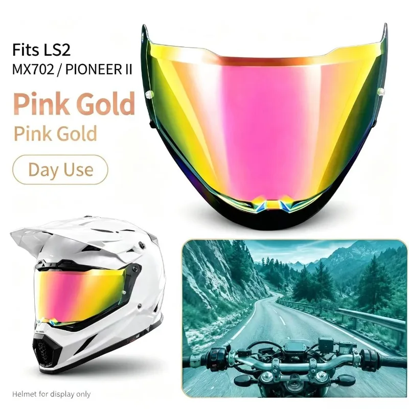 FOR MX702 LS2 Pioneer II Motorcycle Helmet Sunshade Black Lens Windshield Replacement Accessories Anti fog Stickers