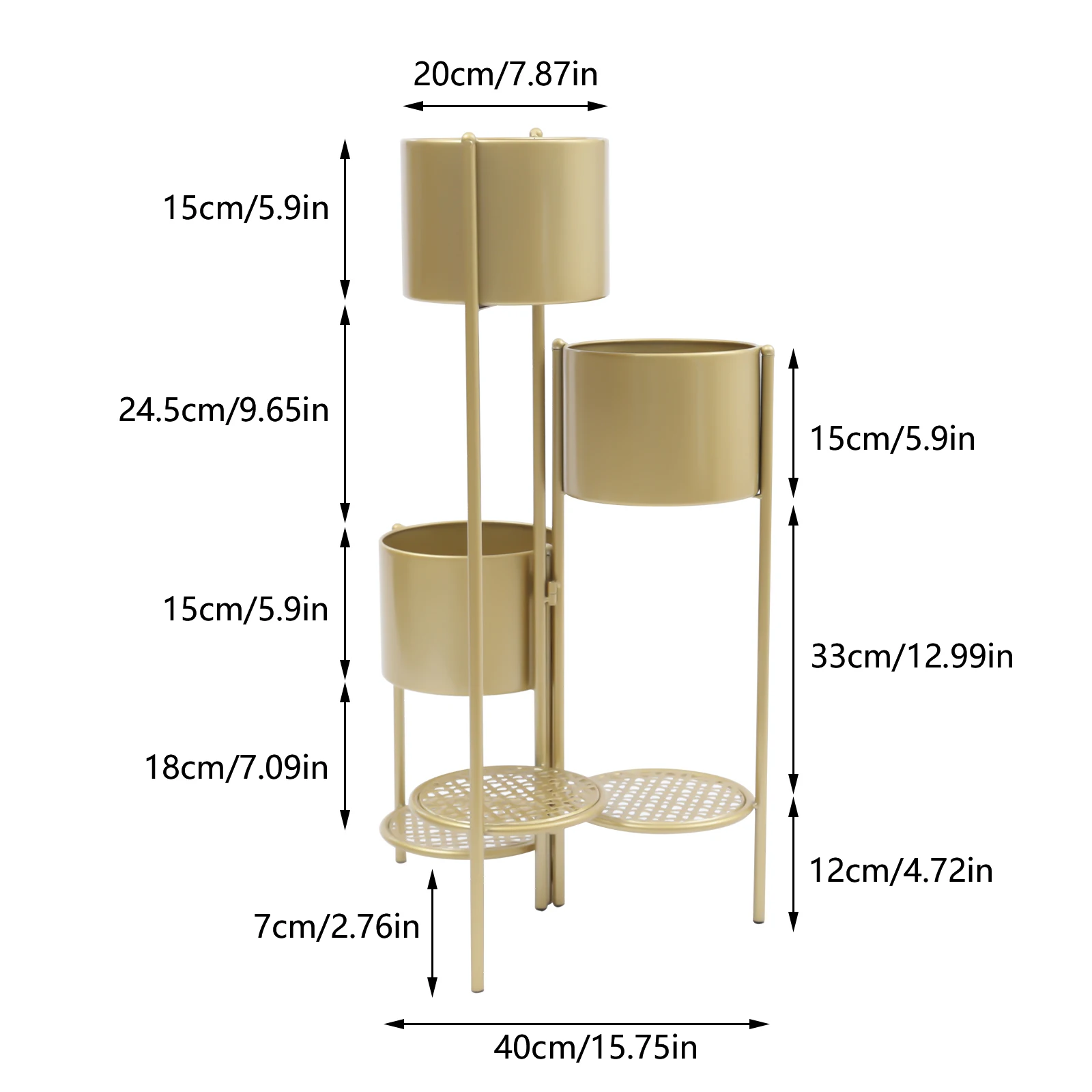 6 Tier Metal Plant Stand Flower Pot Rack Corner Shelving Indoor/Outdoor Decorative Display Rack For Patio Garden Living Room