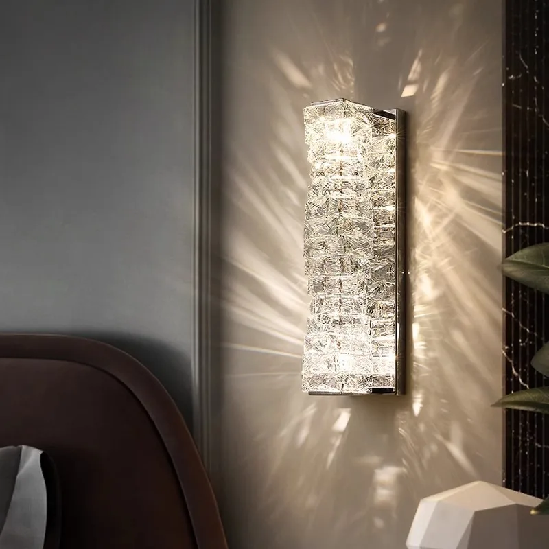 

Nordic Designer Crystal Glass Eye Protection Sconce Wall Lamp Bedside Modern Home Decor Ornaments Interior Lighting