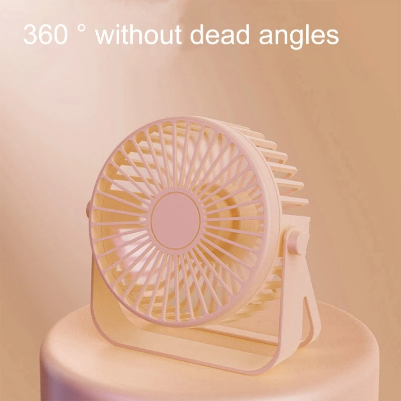 Portable Fan USB Desk Fan Table Strong Airflows Quiet Operations 3 Speed Wind 360° Rotatable Standing Fan for Room