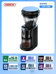 Hibrew moinho de rebarbas automático moedor de café elétrico com 31 engrenagens para café expresso americano despeje sobre armazenamento visual de feijão g3