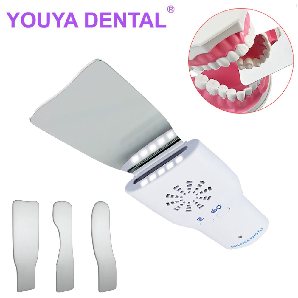 1Pcs Dental LED Lights Automatic Defogging Mirror Anti-fog Mirrors Oral Photography Reflector Defog Orthodontic Dentistry Tool