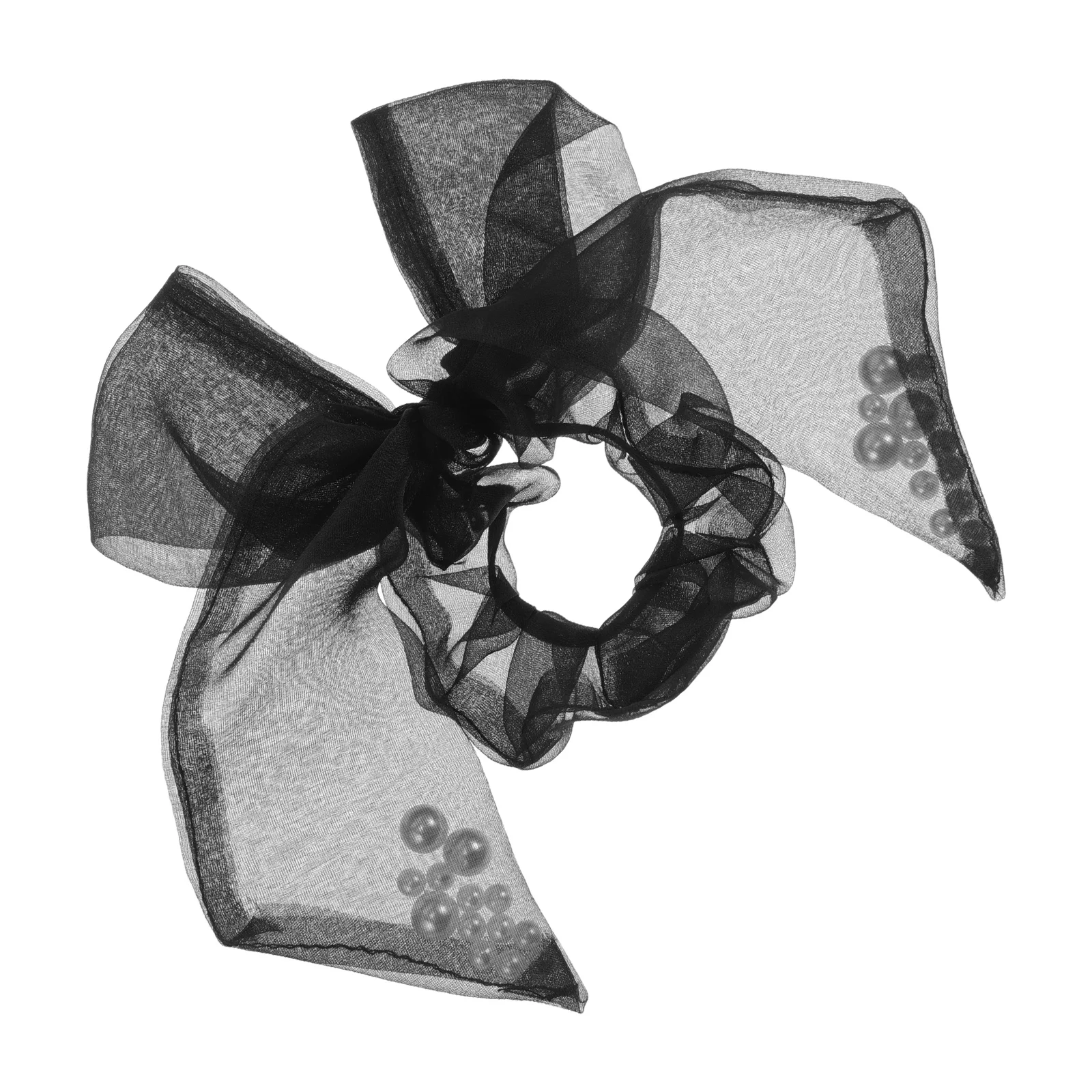 

Butterfly Bow Hair Ties Black Pearl Scrunchies Girls Accessories Elastic Bands Durable Material Hair Ropes