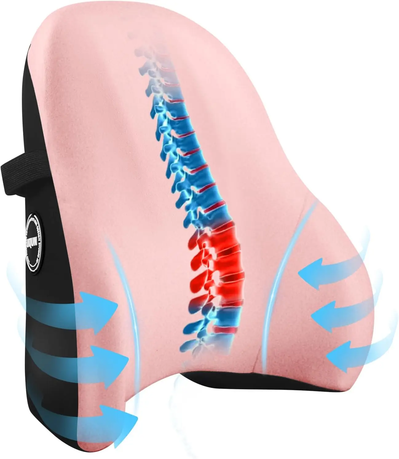 

Memory Foam Seat Waist Pillow for Office Car Game Chair, Lower Back Pain Relief, Lumbar Support, Pink