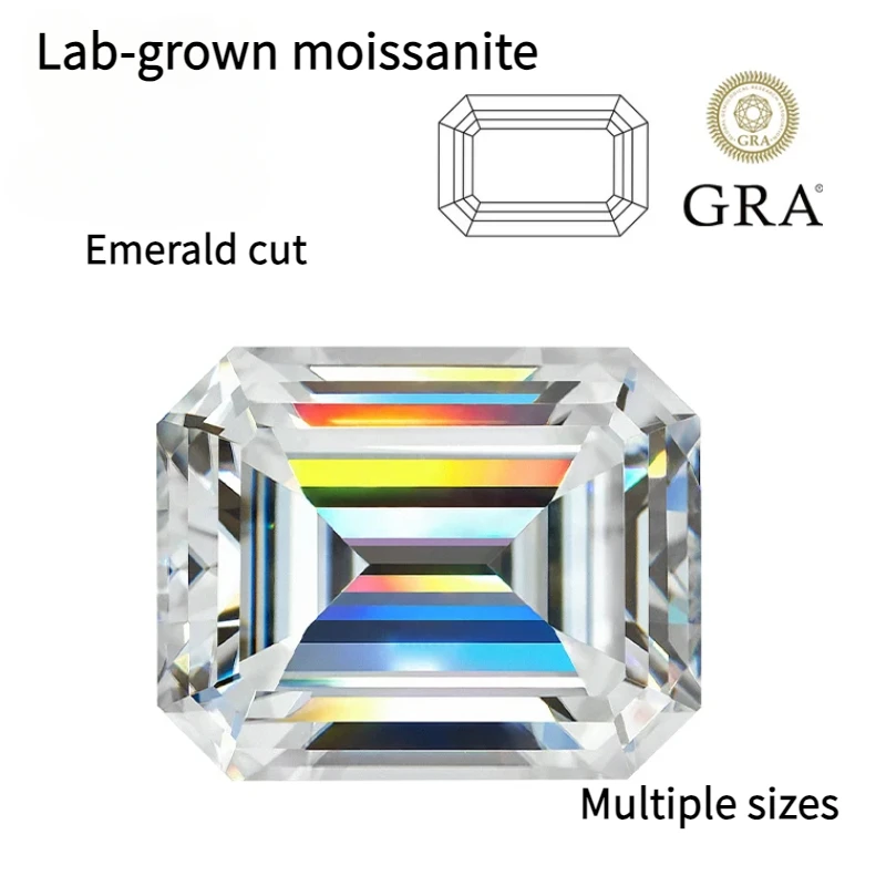 

Moissanite Loose Lab Diamond Emerald Cut D Color VVS1 comes with GRA certificate for jewelry setting